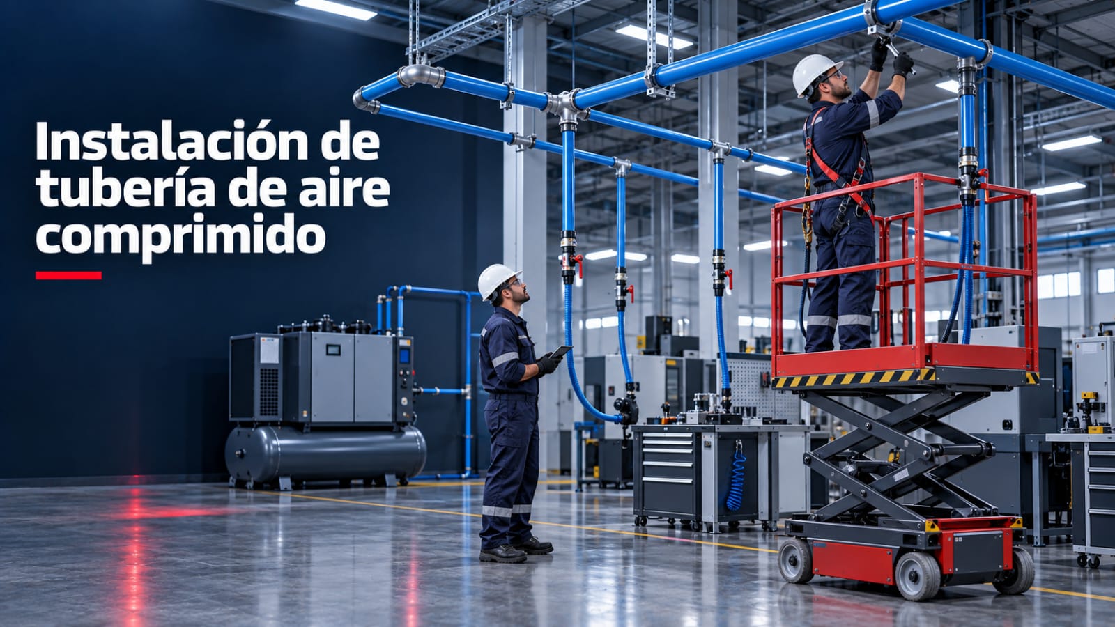 Instalación de tubería de aire comprimido